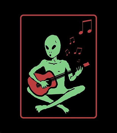 Ukulele Art Guitar Drawing Hitchhikers Guide To The Galaxy Aliens