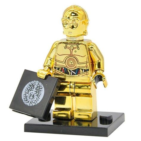 The picture shown is the solid gold one that lego gave away as a promotional item and it is worth about 7,500 dollars. C3PO Gold Chrome - Star Wars Figure For Custom Lego Minifigures Building Toys - Figures