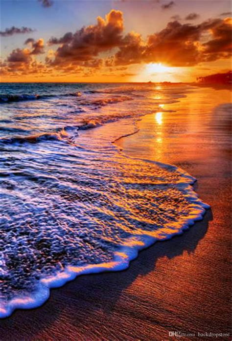 2019 Beautiful Sunset Scenery Beach Photography Backdrops