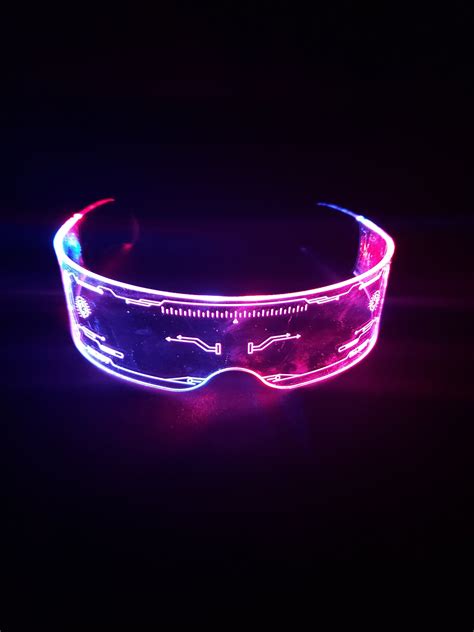 7 color in one led visor glasses type v1 cyberpunk etsy glowing glasses cyberpunk futuristic