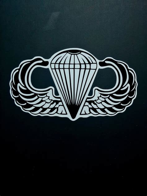 3in X 5in Airborne Badge Vinyl Window Decal Black And White Etsy