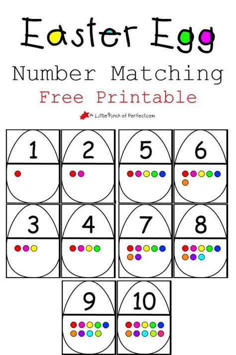Easter Egg Number Match Math Activity Free Printable Easter