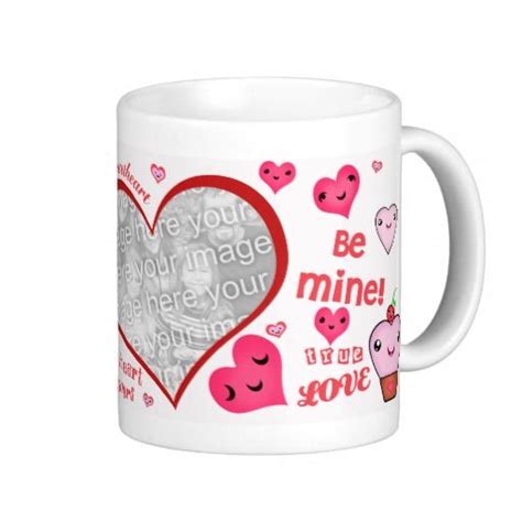 Valentine Love Hearts Custom Photo And Text Mug Valentine Day Love