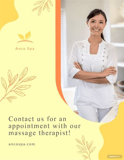 Massage Flyer Template In Pages Illustrator Publisher Psd Word
