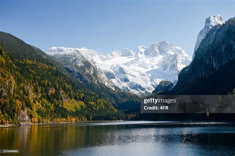 Gosausee With Glacier Dachstein In Back Nature Reserve Austria High Res