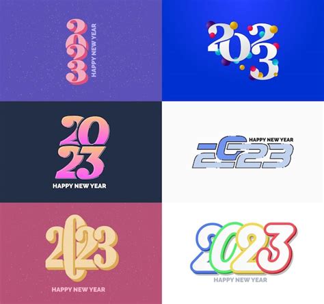 Premium Vector Big Set Of 2023 Happy New Year Logo Text Design 2023