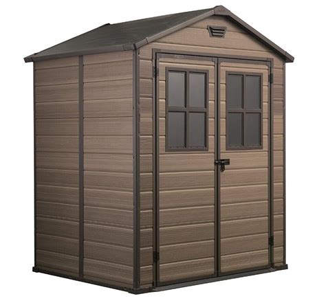 New Keter Scala Outdoor Plastic Garden Storage Shed Brown 6 X 5 Ft