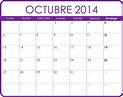 Calendario Octubre 2014 | Calendarios para imprimir