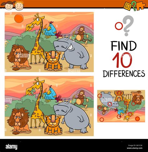 Finding Differences Game Cartoon Stock Vector Image And Art Alamy