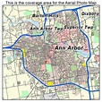 Aerial Photography Map of Ann Arbor, MI Michigan