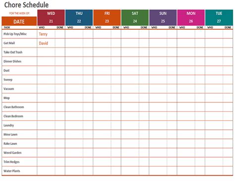 Weekly Schedule Template Excel Task List Templates