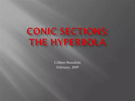 Ppt Conic Sections The Hyperbola Powerpoint Presentation Free