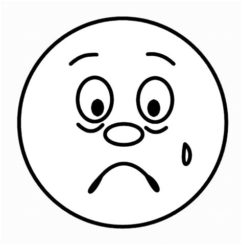Sad Face Emoji Clipart Black And White Clipart
