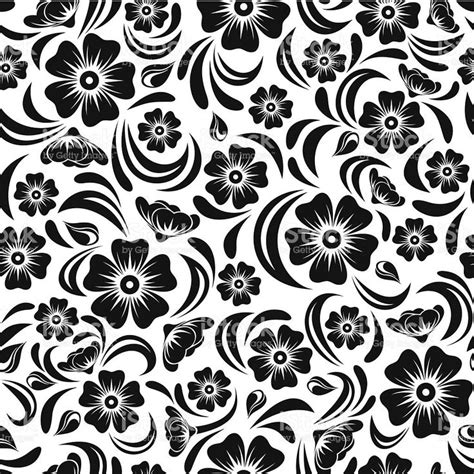 Vector Seamless Black Vintage Pattern On A White Background