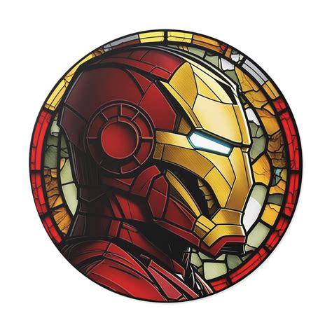 Iron Man Stained Glass Style Vinyl Sticker Etsy