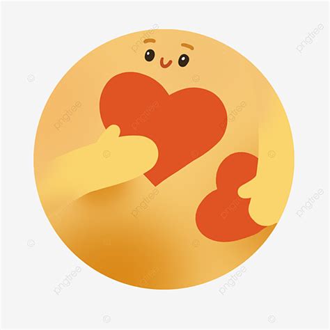 Yellow Cartoon Character Image Holding Red Love Heart Avatar Yellow