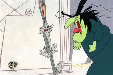 Looney Tunes Original Production Cel Bugs Bunny And Witch Hazel