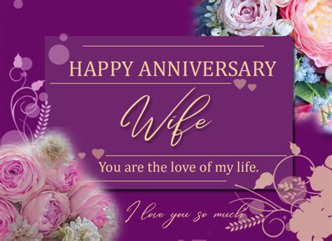 Happy Anniversary My Wife Free For Her Ecards Greeting Cards 123