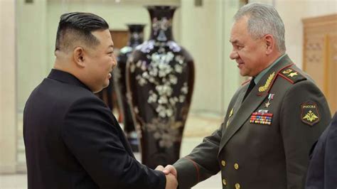 north korea s kim jong un meets russian defence minister sergei shoigu in pyongyang report