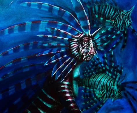 Lionfish Mermaid 2012 By Kimothys Creations Acrylic Painting 20