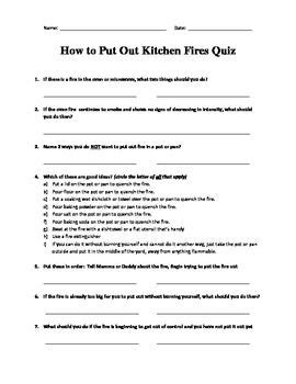 Try to remove oxygen from the flame by covering with another pot if you have a larger kitchen fire and smothering or tossing some baking soda and salt onto it isn't enough, you need to step up your efforts with a. How to Put Out Kitchen Fires Quiz | Fire safety education ...