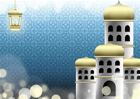 Masjid Ilustrasi 3d Dengan Elemen Islam Dan Efek Bokeh Islam Kareem