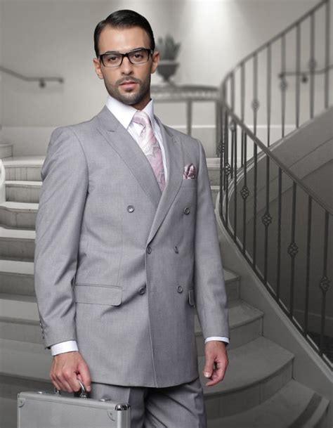 Statement Tzd 100 Grey Double Breasted Suit 2pc 100