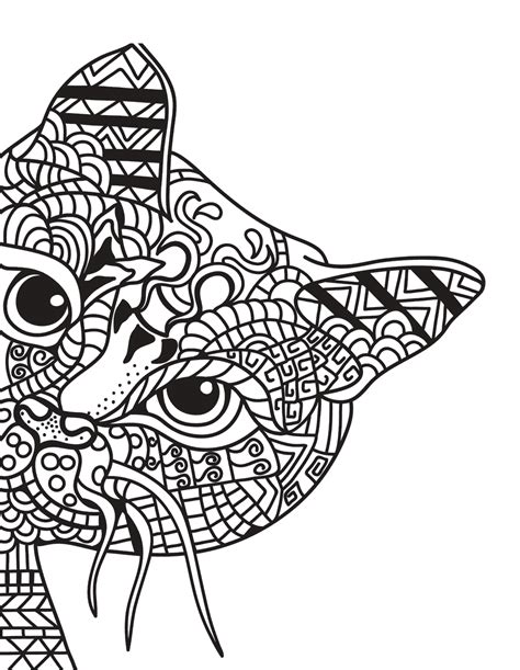 Zentangle Cats Coloring Pages