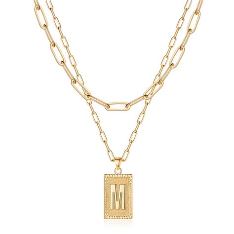 TINGN Gold Initial Layered Necklaces For Women 14K Gold Plated