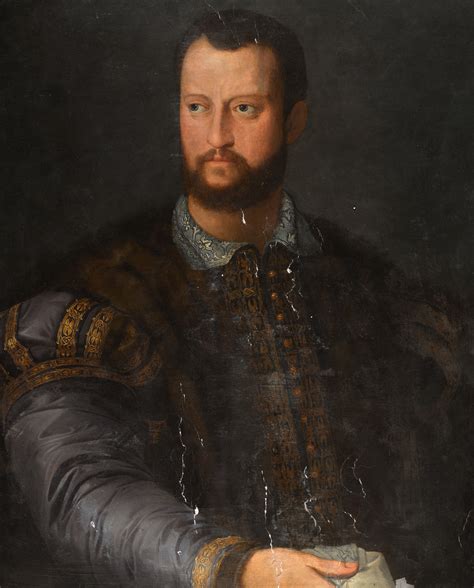 Follower Of Agnolo Di Cosimo Called Bronzino Portrait Of Cosimo De