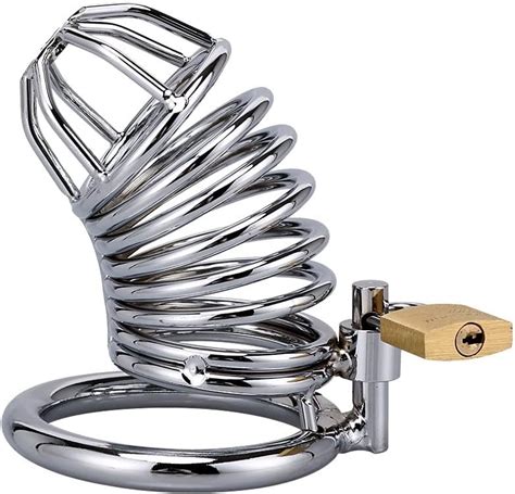 Naughty Drawer™ Male Chastity Cage In Smooth Cool Metal Lock And Key