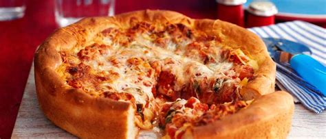 Chicago Deep Dish Deep Pizza With Pepperoni Recipe Olivemagazine