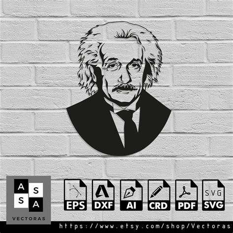 Albert Einstein Design Laser Svg Dxf Pdf Sticker Scientist Etsy Ireland