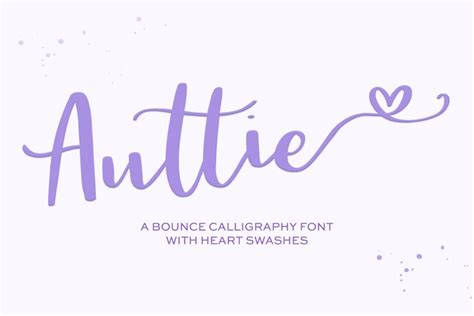 Auttie Calligraphy Font With Heart Swashes 103282 Script Fonts