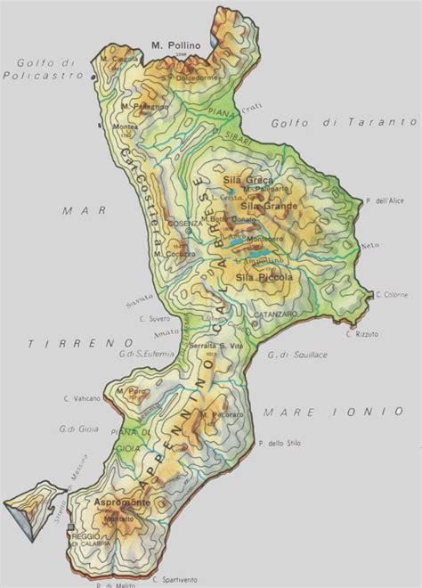 Cartine Geografiche Della Calabria Italia