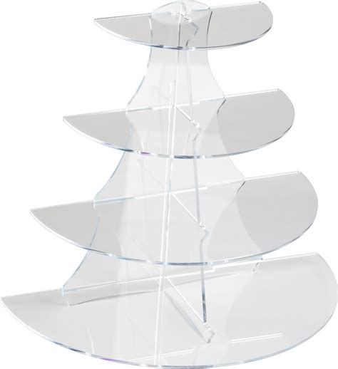 4 Shelf Acrylic Stand 12 Round Display With Tapered Tiers