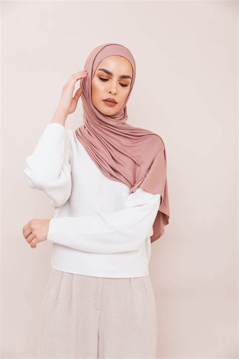 instant premium jersey hijab dusty rose voile chic canada