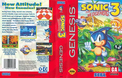 Sonic The Hedgehog 3 Sega Genesis 48 Bit 1200dpi Box Scan Sega