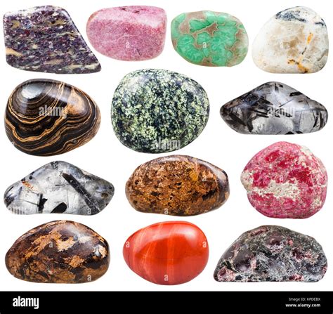 Colección De Minerales Naturales Piedras Preciosas Volteada Fotografía