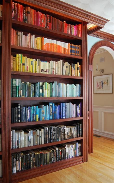 12 incredibly satisfying color coordinated bookshelves beautiful bookshelf home libraries