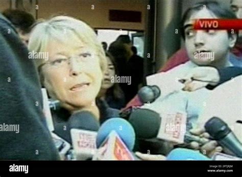 This image from TVN shows Chile's President Michelle Bachelet declares