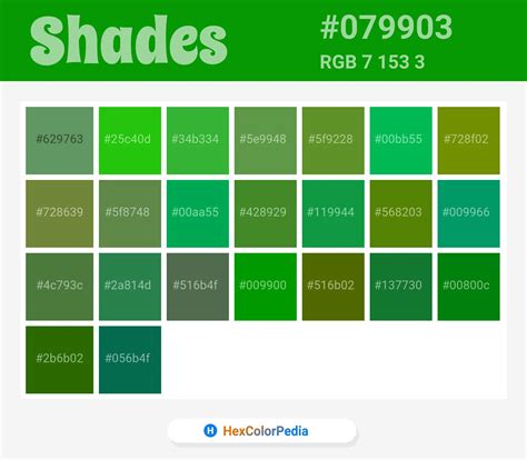 237 Shades Of Green Color Names Hex Rgb Cmyk Codes 51 Off