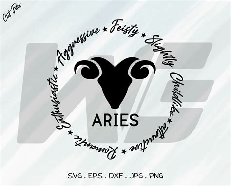 Aries Zodiac Sign Svg Zodiac Traits Svg Aries Svg Aries Etsy