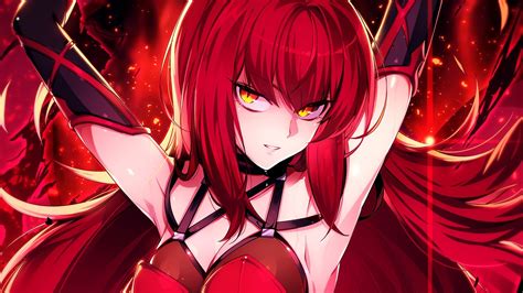 Red Girl Anime Wallpapers Wallpaper Cave