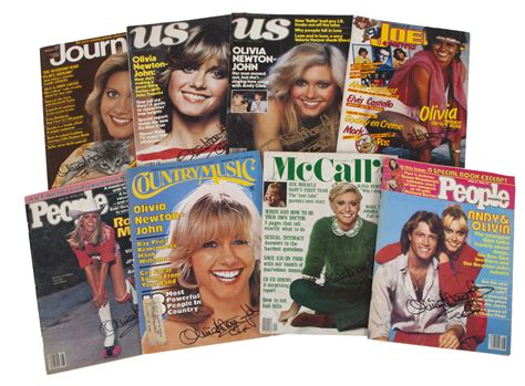 Olivia Newton John Signed Vintage Magazines