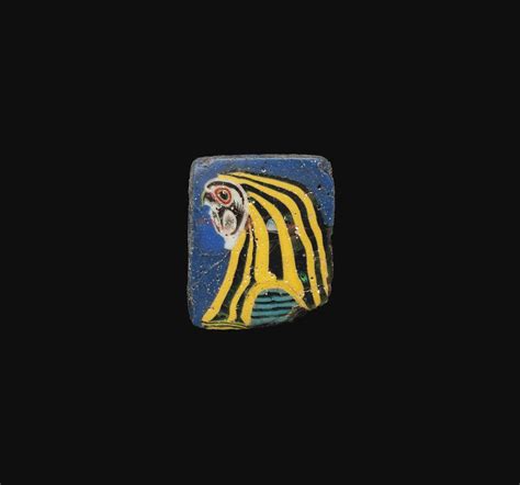 An Egyptian Mosaic Glass Falcon Head Inlay Ptolemaic Period Circa 2nd 1st Century B C