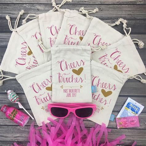 Cheers Bitches Bachelorette Hen Party Favor Bag Heavy Weight Etsy Awesome Bachelorette Party