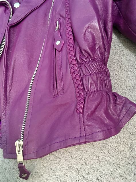 Purple Leather Motorcycle Jacket Vest And Chaps Featureing Etsy