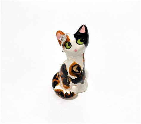 Calico Cat Figurine Engagement T Animal Ring Holder Etsy