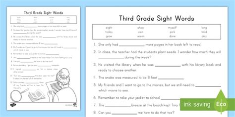 3rd Grade Sight Word List Ela Resources Twinkl Usa